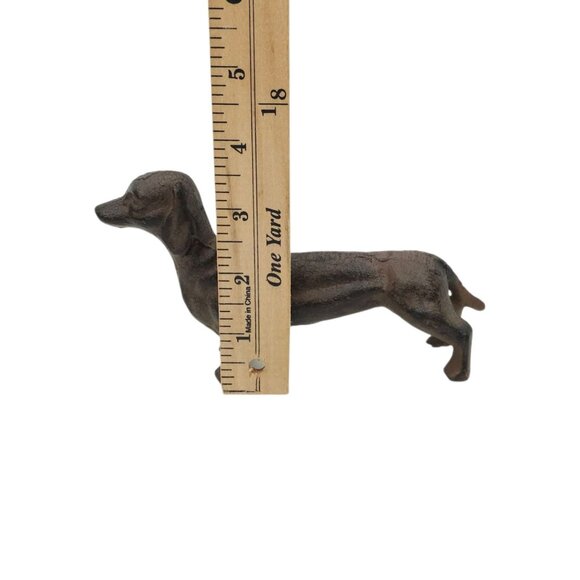 Dachshund Weiner Dog Figurine Statue Cast Metal Vintage Decorative Paper Weight - Picture 10 of 12